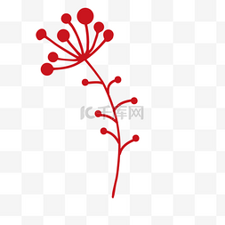 红色植物花卉装饰图形