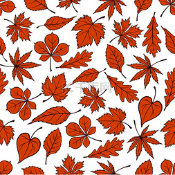 杨树树叶图片_黄色的落叶留下无缝的图案背景秋