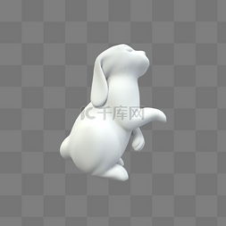 站立模型图片_C4D站立的兔子可爱小白兔模型