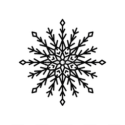 矢量雪花装饰背景图片_带有线条和三角形的圆形雪花轮廓
