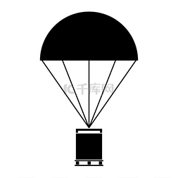 礼物包降落伞图片_带有货物图标的降落伞。
