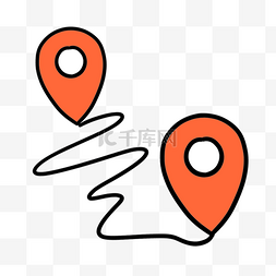 坐标旅行图片_橙色线条手绘卡通坐标