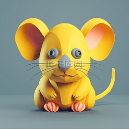 3d老鼠图片_卡通3d可爱动物元素牛鼠