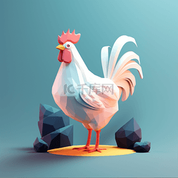 卡通3d可爱动物元素鸡