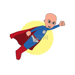 帮助插画图片_可编辑的超级英雄卡通人物矢量图
