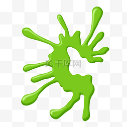 绿色的细菌图片_滴落的绿色水滴液体