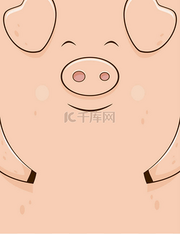 新年的猪图片_新年粉红卡与快乐的猪, 例证.