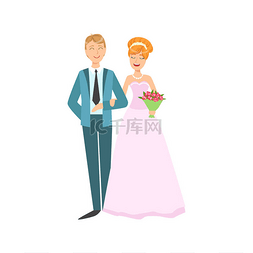 婚纱照片素材图片_红头新娘和新郎新婚夫妇穿着粉红