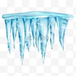 蓝色冰柱图片_冰柱冻结蓝色冰块