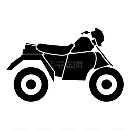 四轮摩托车上的是黑色图标简单风