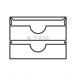 文件夹架图片_两个固定纸盒黑色图标。