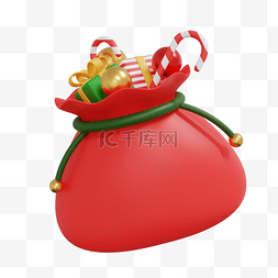 圣诞礼物袋福袋图片_3DC4D立体圣诞节福袋