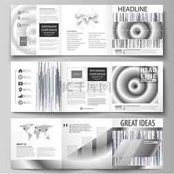 简单纹理图片_三折方形设计小册子的业务模板集