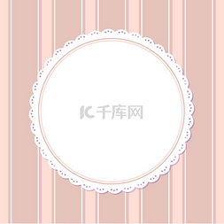 粉色的条纹图片_复古相框，圆形框架中的备用位置