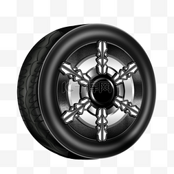 圆形轮胎图片_加厚橡胶材质黑色立体质感轮胎