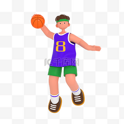 篮球过人图片_3D立体打篮球健身锻炼人物