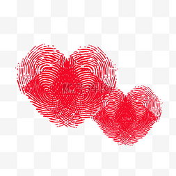 红色心形装饰图案图片_心形指纹