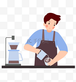 咖啡coffee图片_男店员制作咖啡饮品