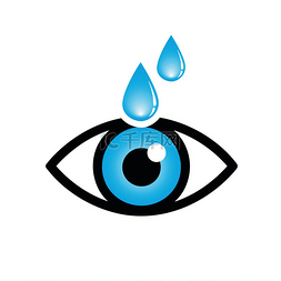 dream图标图片_蓝眼睛与眼药水图标隔离在白色背