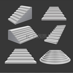 建筑楼梯示意图顶层的3插图白色