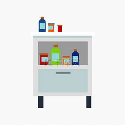 药店标志图图片_带药物图标的储物柜隔离在白色背