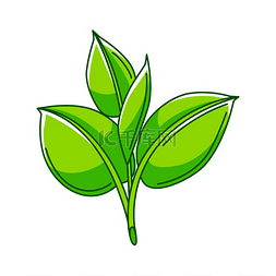 带叶子的嫩芽插图用于环境保护的