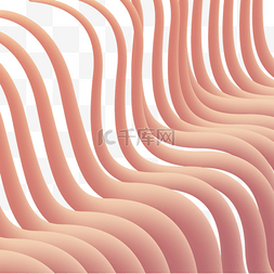 圆柱形线条抽象3d波浪