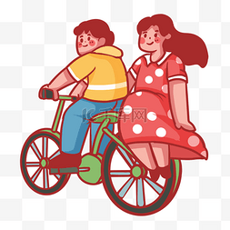 情侣单车图片_春天春季春游情侣踩单车骑单车甜