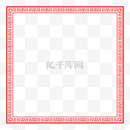 简约红色喜庆图片_极简中式红色回纹方框