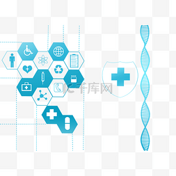 科技风几何医疗图标