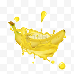香蕉图片_飞溅的香蕉果汁