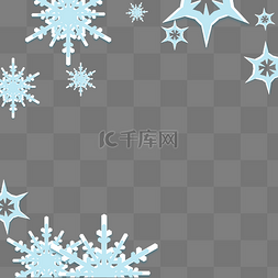 圣诞圣诞节大雪小雪下雪雪花边框