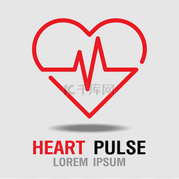 创意医疗心脏图片_心脏脉冲图标。心率的图标。矢量