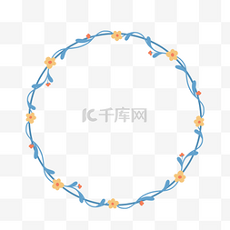 黄色春天边框图片_春季春天绿色植物黄色花朵藤蔓叶