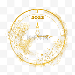 决战2023图片_2023年跨年烫金倒计时时钟