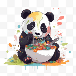 熊猫图片_扁平卡通动物元素