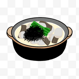 手绘美食韩国图片_韩国特色食物炖鱼汤