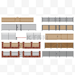 金属和木制围栏、 大门.