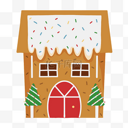 羽毛球画图片_绿色糖果树木装饰圣诞姜饼屋