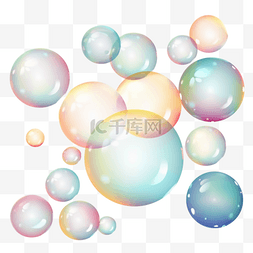 卡通彩色肥皂泡气泡