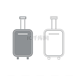 行李箱图形图片_行李箱灰色套装图标