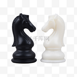 国际象棋黑白棋子图片_两个黑色白色国际象棋简洁棋子