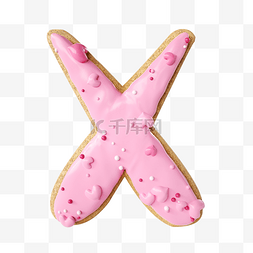 手描字母图片_甜甜圈英文字母x