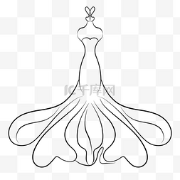 无袖性感抽象线条婚纱礼服新娘