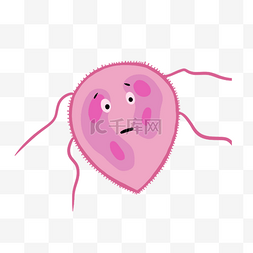 粉色简约形状卡通病毒细菌