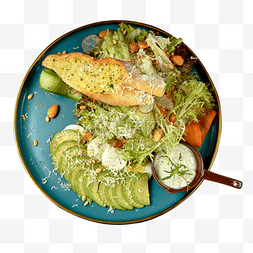 玉米沙拉寿司图片_牛油果沙拉食物