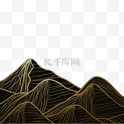 金色日出山脉线条山峰背景