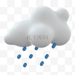 首尔雷雨图片_3d渲染可爱雷雨天气