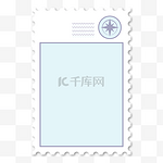 简约蓝紫创意邮票边框