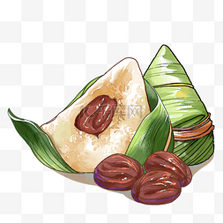 端午端午节红枣水彩粽子